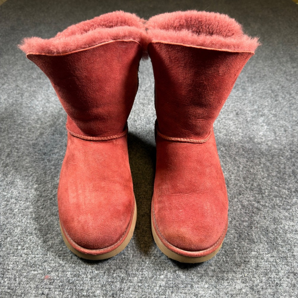 UGG Classic Short II Boots Womens 8 Red Suede Sheepskin 1016418